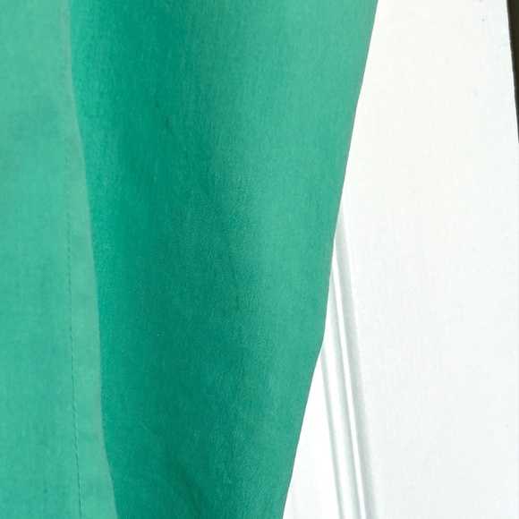 PRADA SPORT Square Neck Ruffle Short Sleeve Cotton Blend Top Green Size 44/US10 - Picture 13 of 16